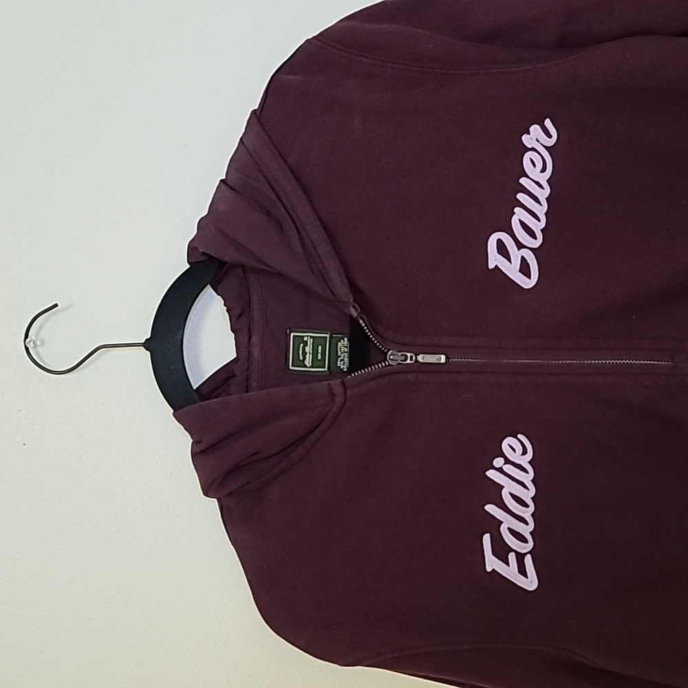 Eddie Bauer Purple Embroidered Full-zip Hoodie